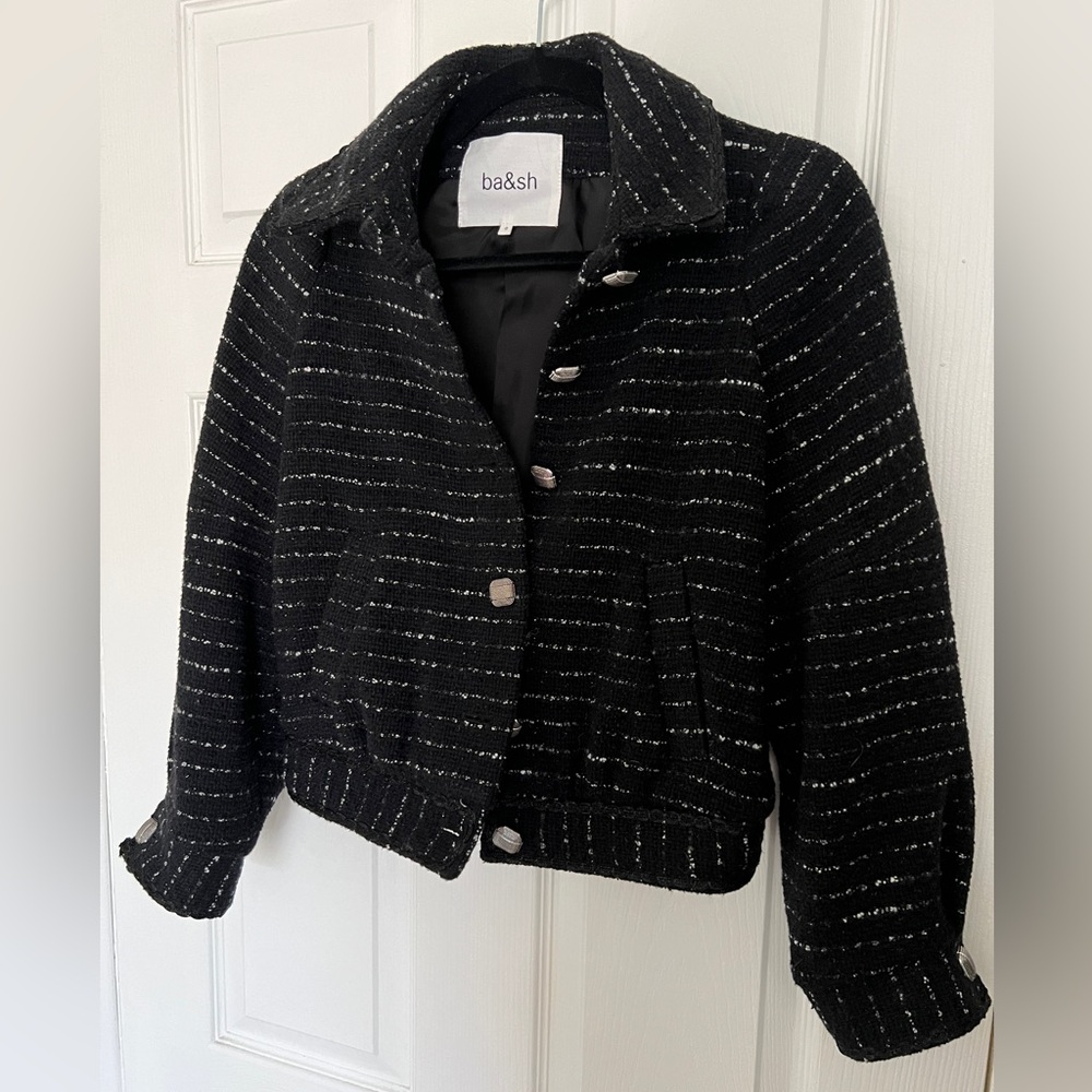 NWOT Ba&Sh Cropped Bomber Jacket Size 0